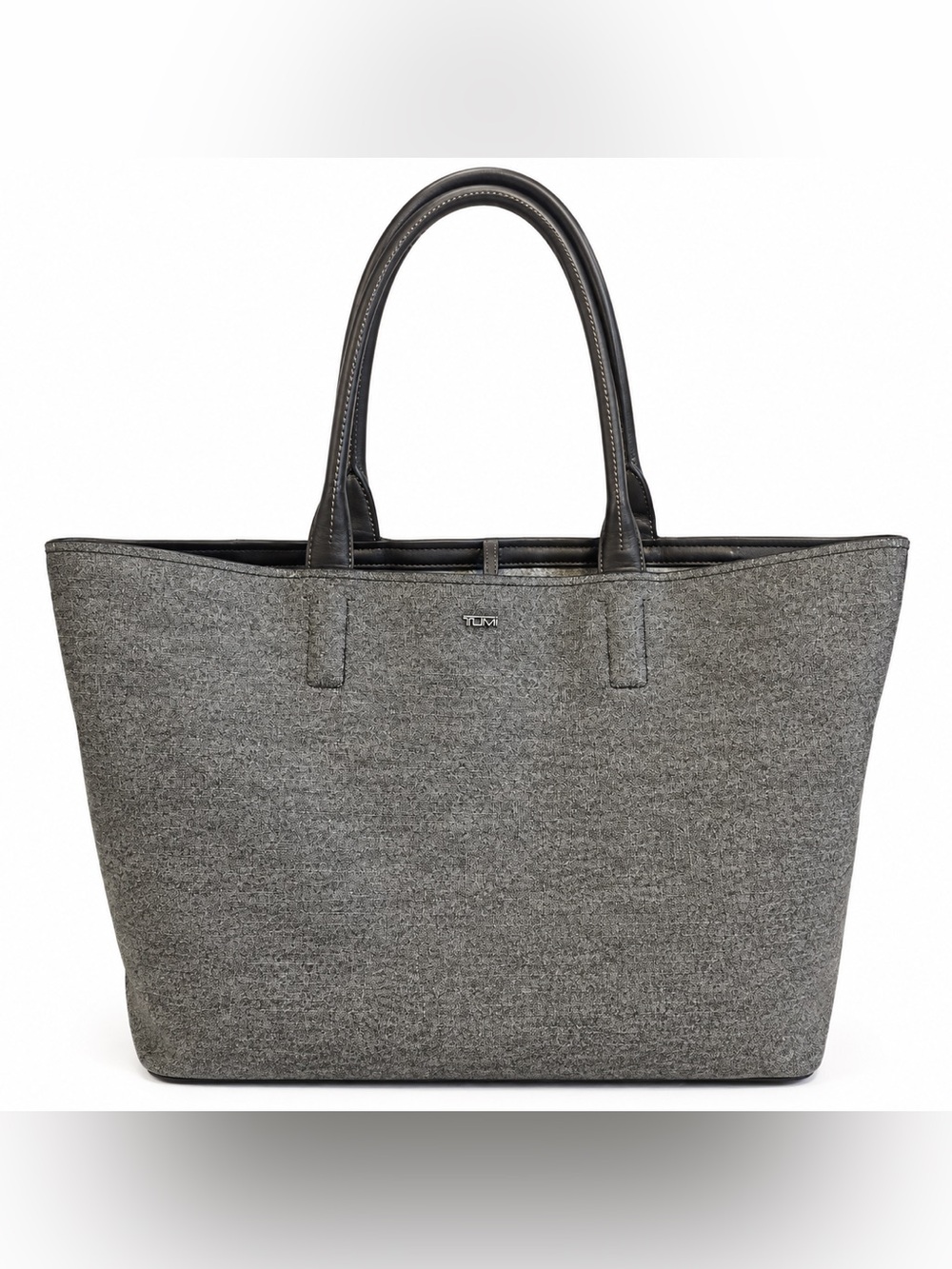 Tumi Sinclair Nell Tote Earl Grey coated canvas travel quiet luxury sleek office